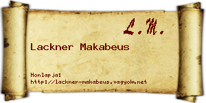 Lackner Makabeus névjegykártya